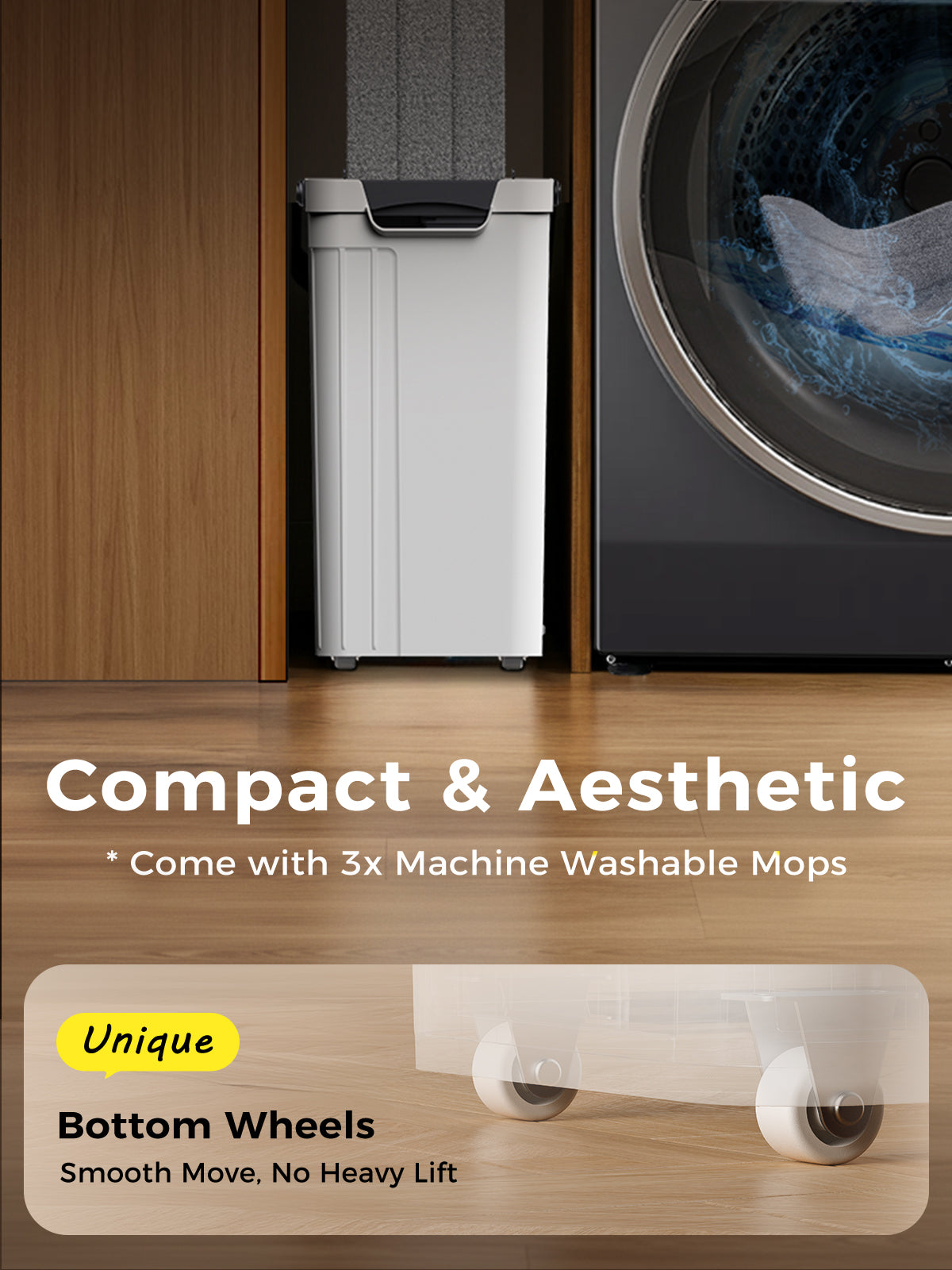 Adicom Self-Clean Mop & Bucket Set – Clean/Dirty Water Separation