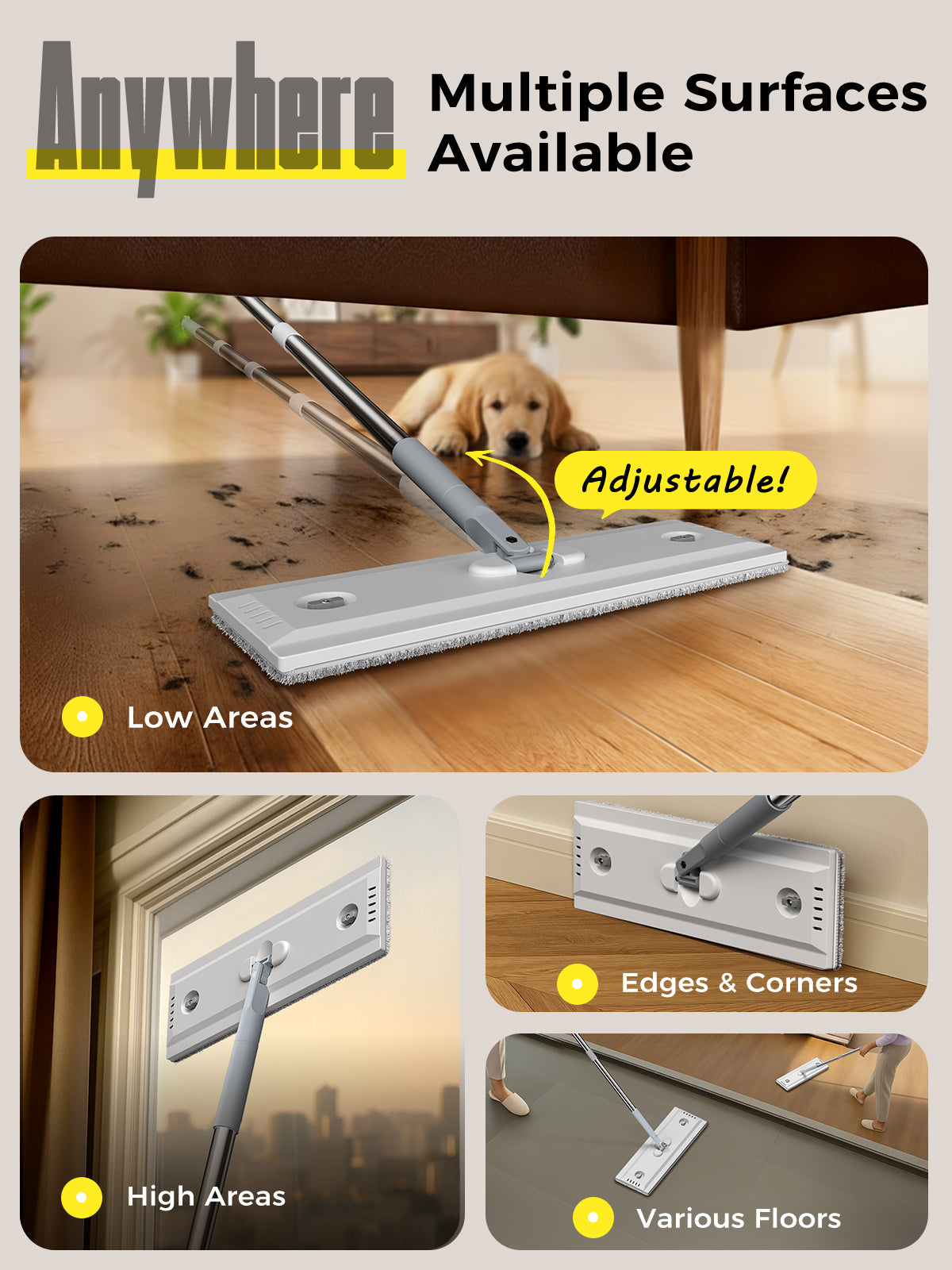 Adicom Self-Clean Mop & Bucket Set – Clean/Dirty Water Separation